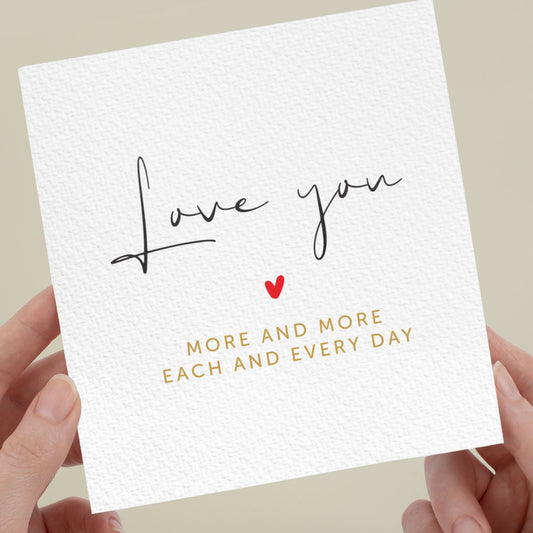 Love You More Valentines Day Card, Cute Funny Anniversary Card For Him, Love Heart Valentine Card For Boyfriend, Girlfriend