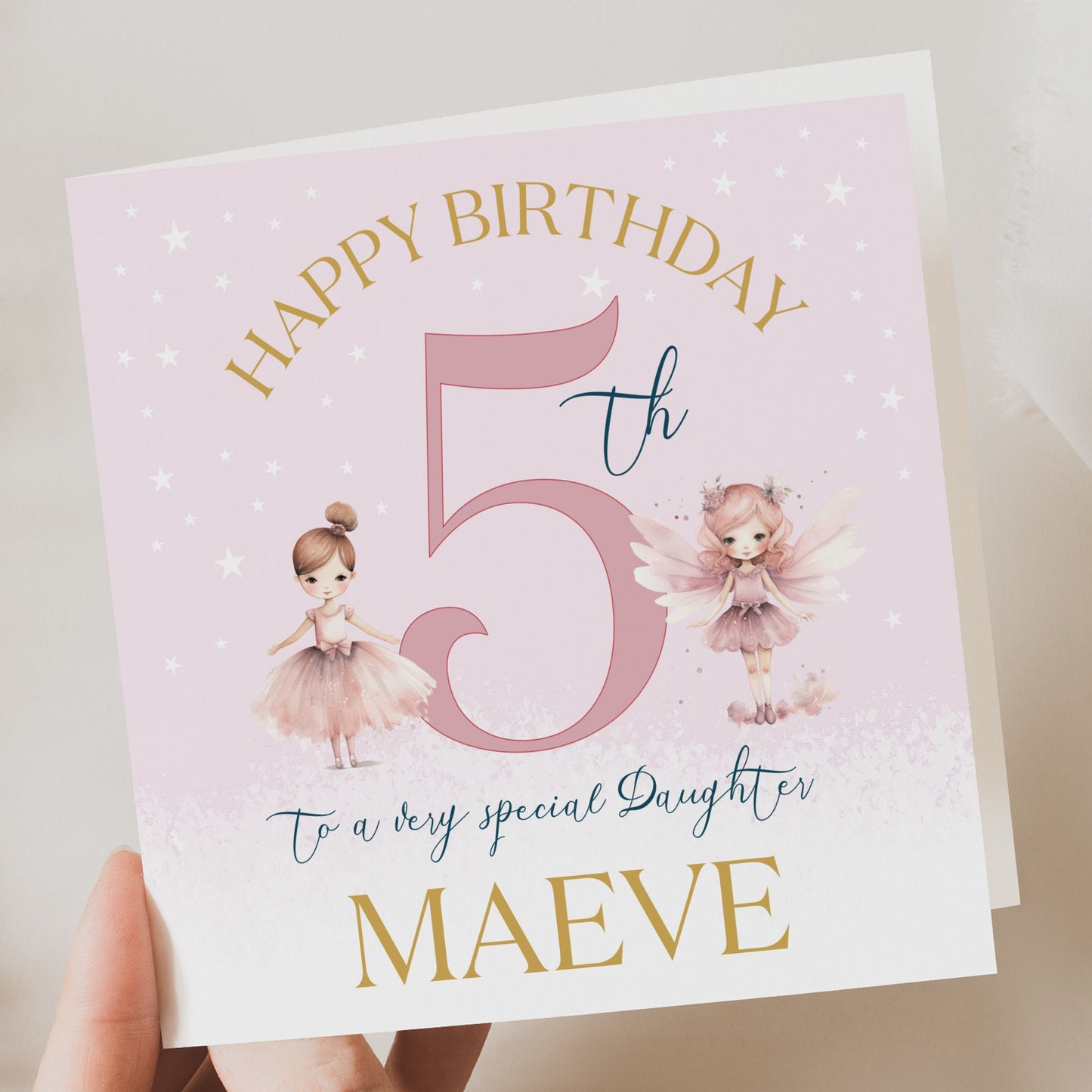 Any Age Birthday Card Girl, Baby Girl Birthday Card, Personalised Age Birthday Card For Daughter, Granddaughter, Age Birthday Card For Niece