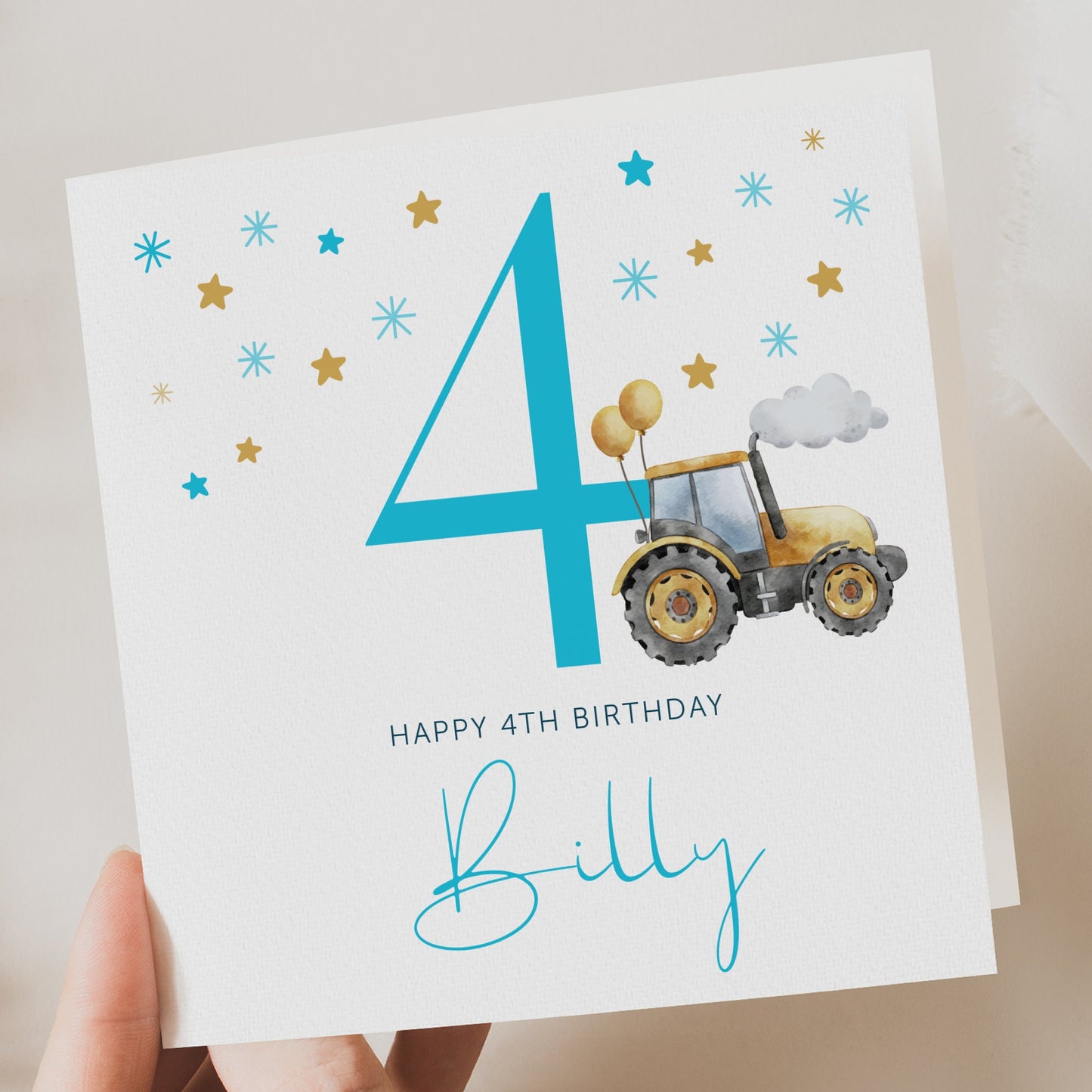 Boys Truck Birthday Card, Tractor card for Son, Grandson, Nephew, Any Age Card, Gamer Boy Card, Personalised Car Birthday Card,