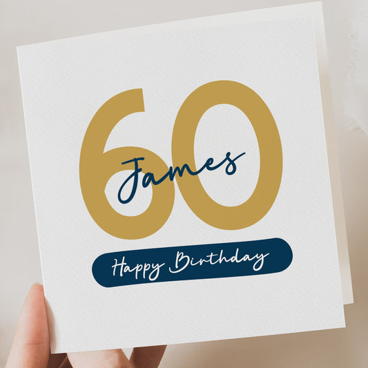 Personalised 60th Birthday Card For Dad, Happy Sixtieth Birthday Card, Husband 60th Birthday Card, 60th Birthday Gift For Brother, Friend