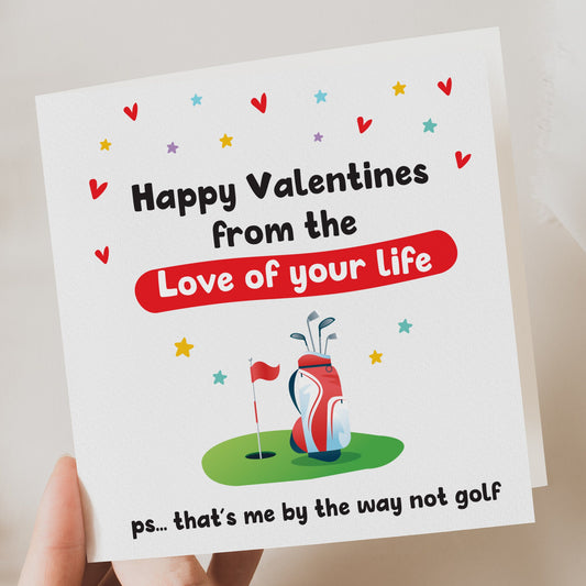 Valentine Card for Husband | Funny Valentines Card | Husband Funny Golf Card | Partner Valentine Day Card | Valentine Day Gift | Funny Card