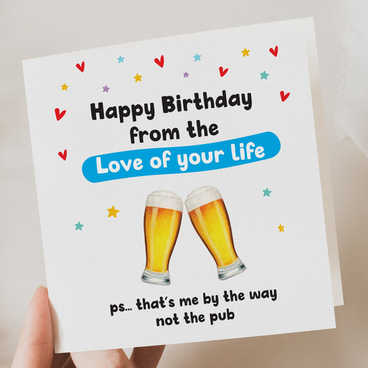 Birthday Card for husband | Funny Pub Card | Funny Birthday Card | Funny Beer Card | Fun Birthday Day Card | Birthday Day Gift  for Husband