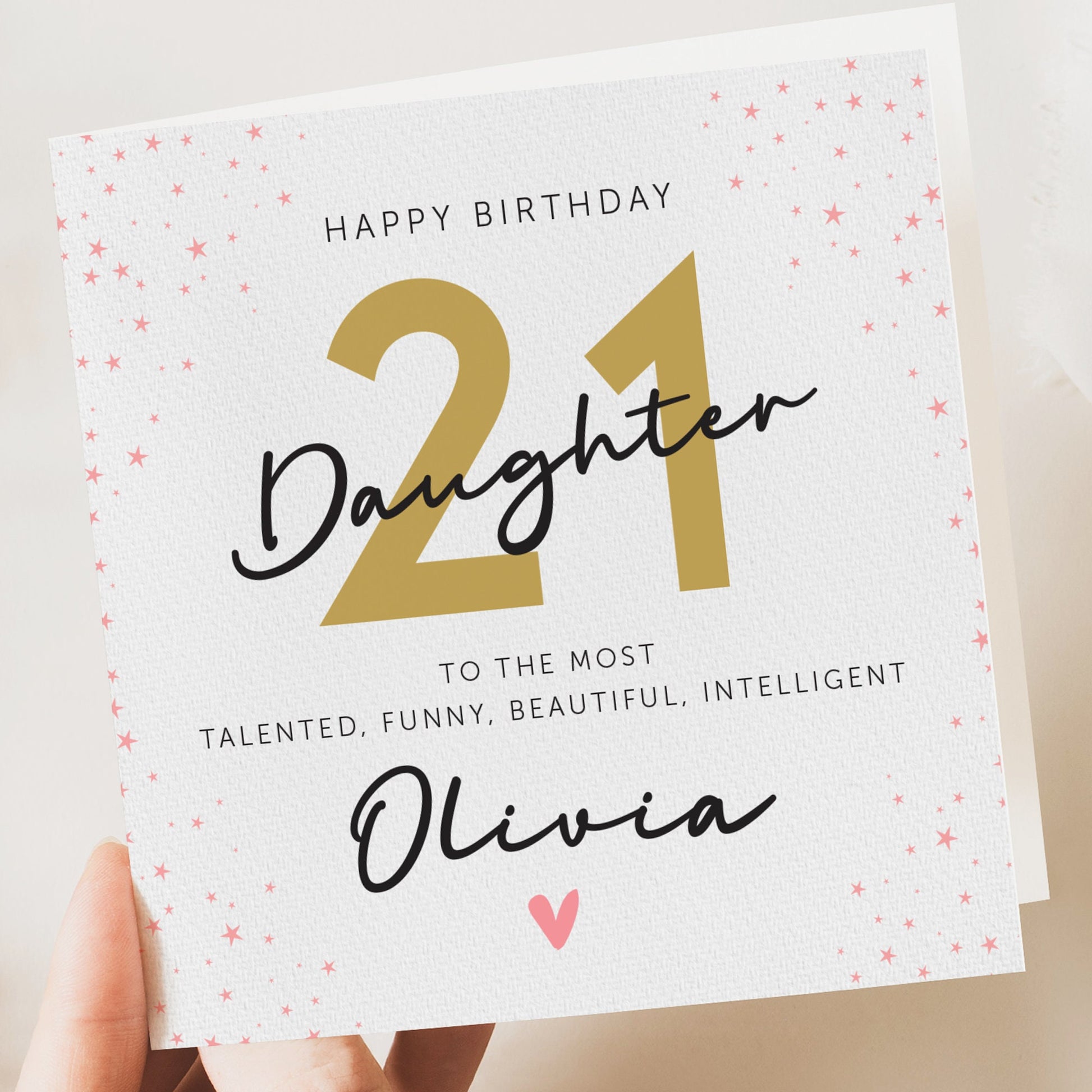 Daughter Birthday Card, Personalised Birthday Card for Daughter, 21st Milestone birthday Card, Birthday card for niece