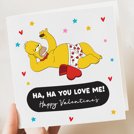 Homer and Marge Simpson, simpsons funny Valentine’s Day card, Anniversary, funny greetings card