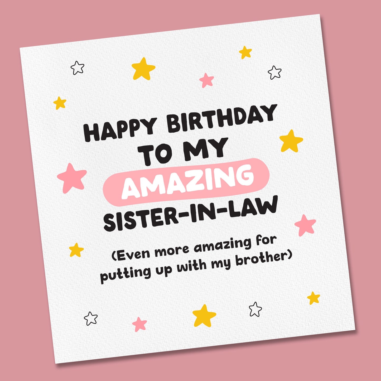 Sister-in-law Birthday Card, Personalised Birthday Card for Sister-in-law, Funny Sister-in-law birthday Card