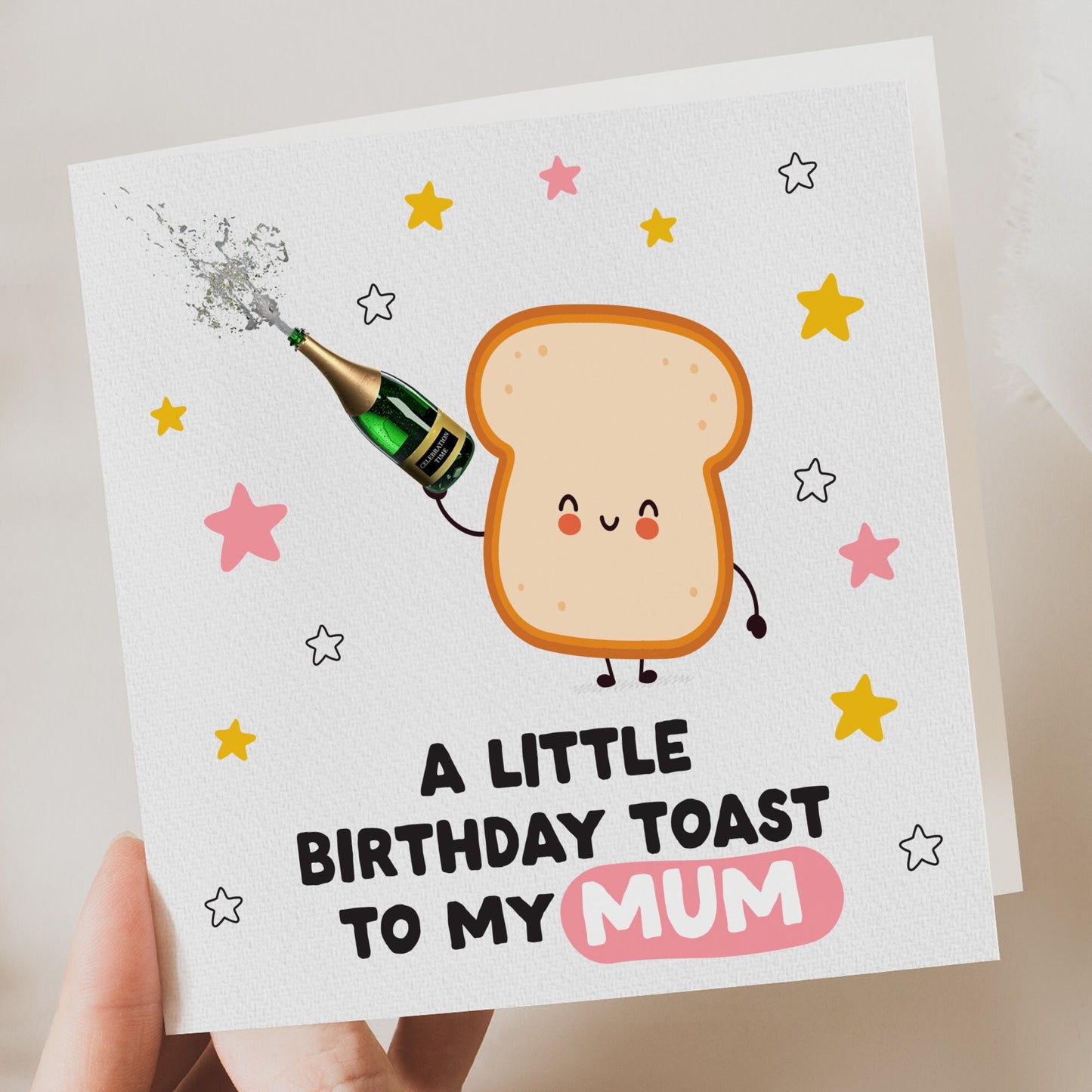 Birthday Card for Mum | Funny Birthday Card | Mum Funny Card | Fun Birthday Day Card | Birthday Day Gift Mum | Funny Card her | Toast card