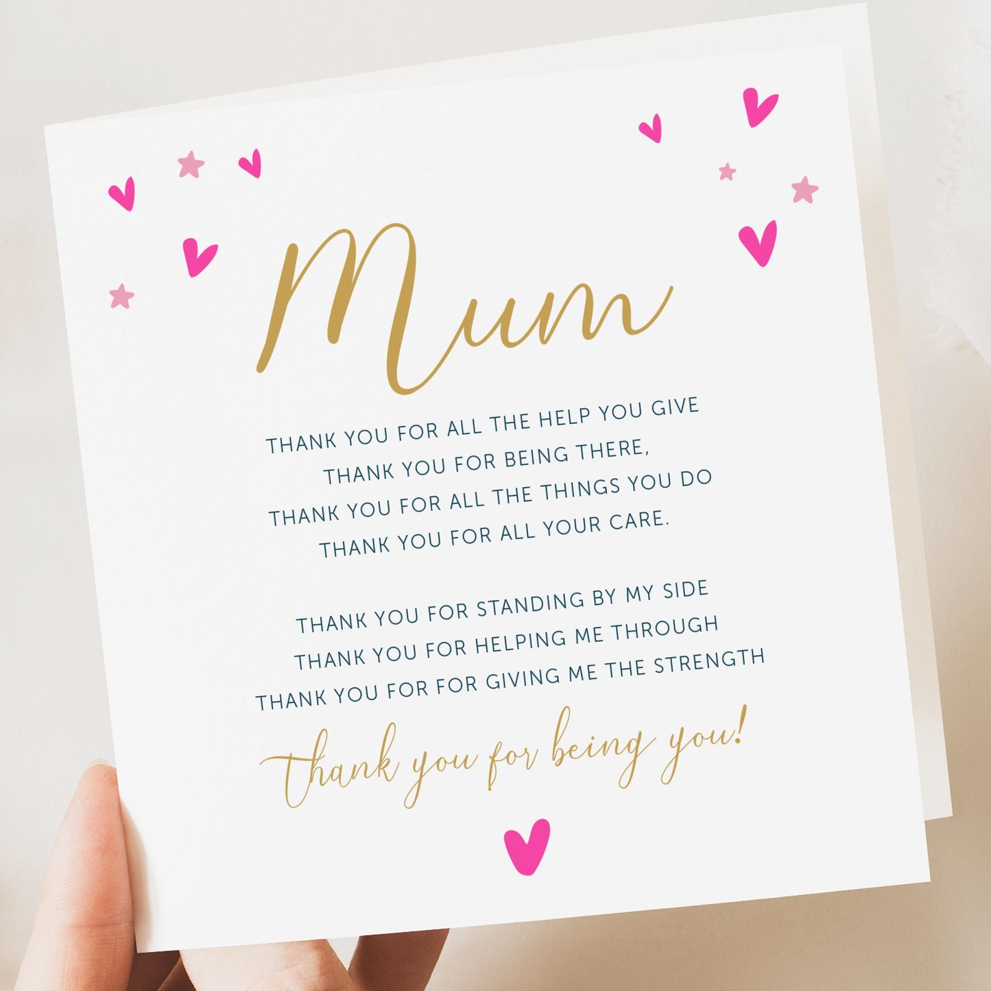 Poem Birthday Day Card From Daughter, Mother’s Card for Mum, Happy Mothers Day Cards, Personalised Mothers Day Gift