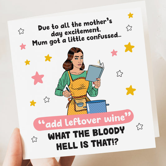 Mother's Day Card | Funny Mother's Day Card | Wine Mum Funny Card | Mothers Day Day Card | Mother's Day Gift | Funny Card her