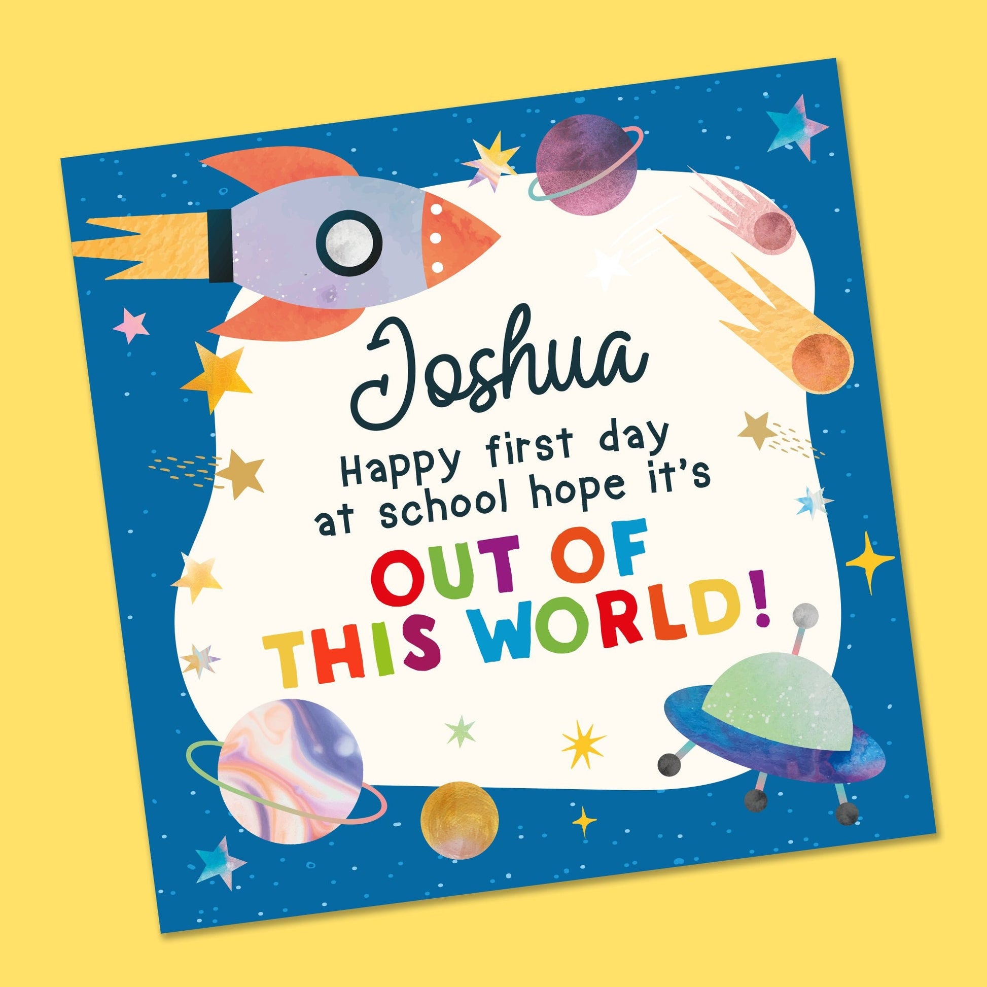 First day at school card, back to school, first day of secondary school, primary school card, new school card, personalised good luck card