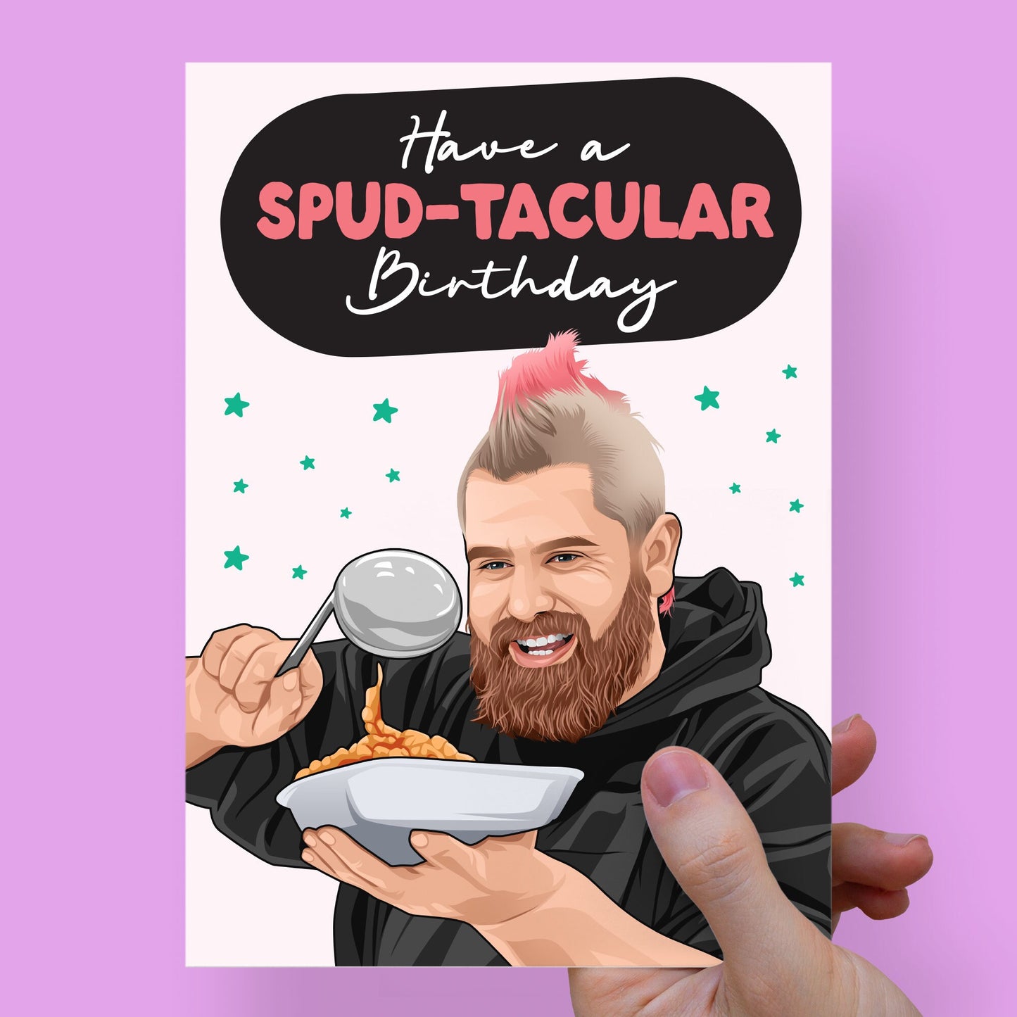 Funny birthday card, gift, spudman tamworth, birthday card, birthday card for daughter, sister, friend girlfriend, for her, tiktok, meme