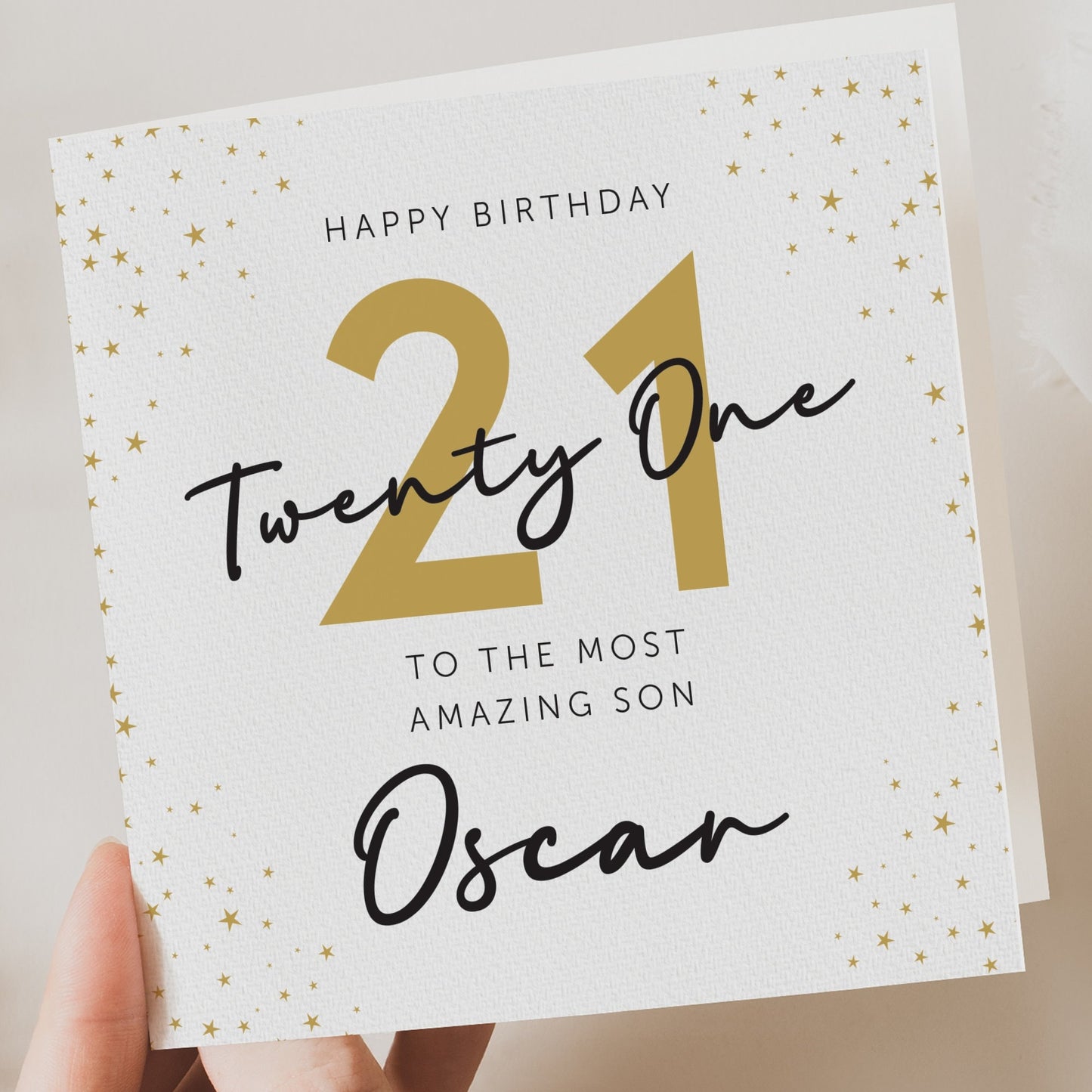 Personalised 21st Birthday Card for Son, Grandson, Nephew - Custom Birthday Card