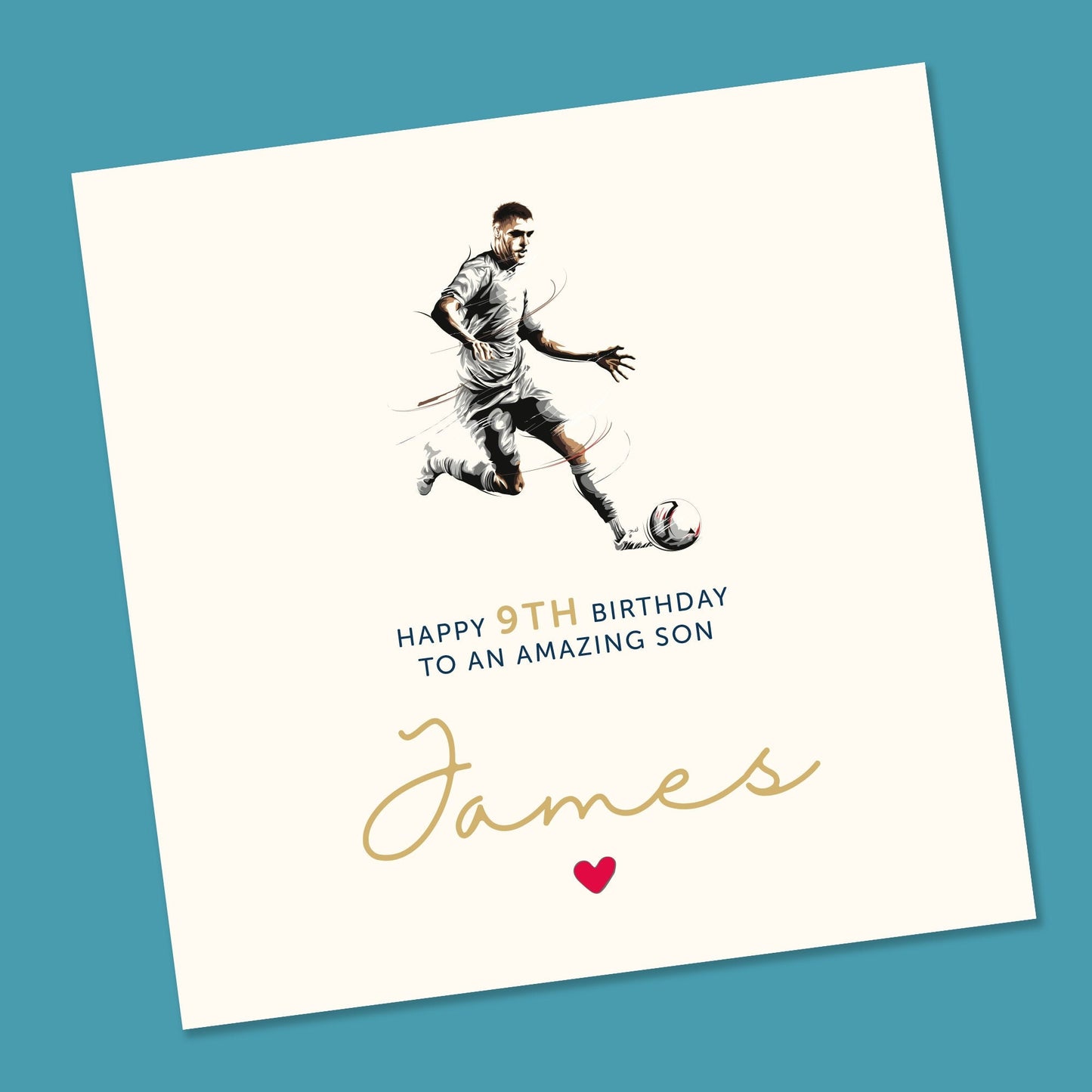 Boys football birthday card, football card for son, grandson, nephew, brother, any age, birthday gift, personalised football birthday card,