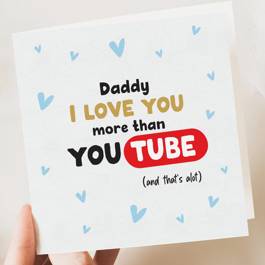 Funny Fathers Day Card, Daddy Youtube Card, birthday Card, Funny Card, Father's Day Card, Father's Day Gift