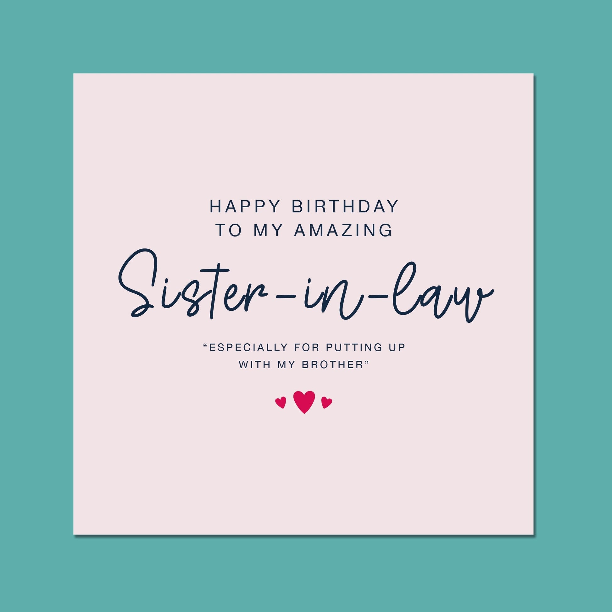 Sister-in-law birthday card, personalised birthday card for sister-in-law, funny sister-in-law birthday card