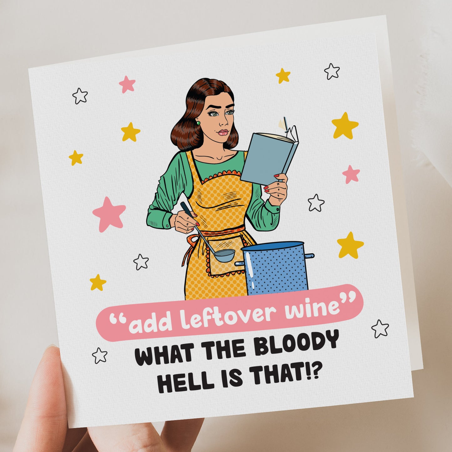 Funny birthday card, birthday gift, birthday card for her, birthday card for friend, girlfriend, for her, wine