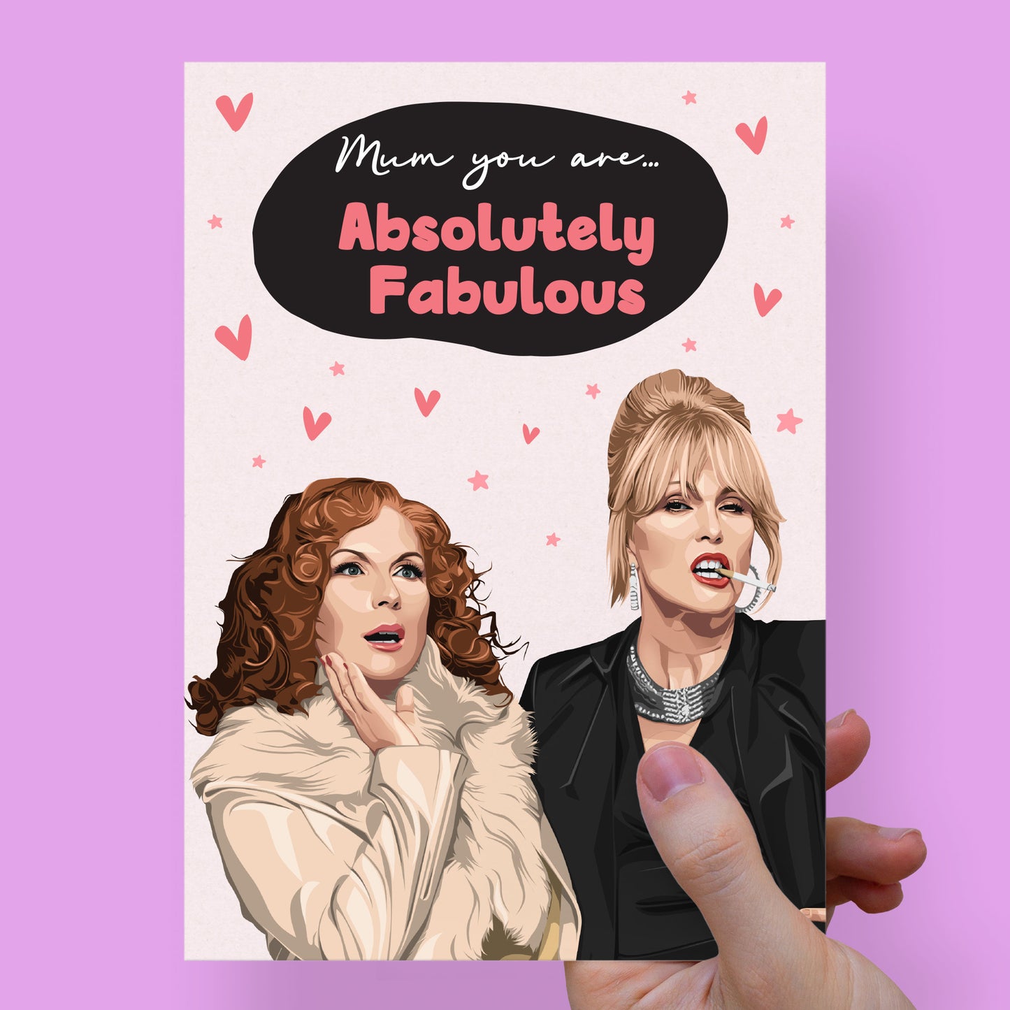 Ab fab mother's day card | funny mother's day card | mum funny card | mothers day day card | mother's day gift | funny card her |