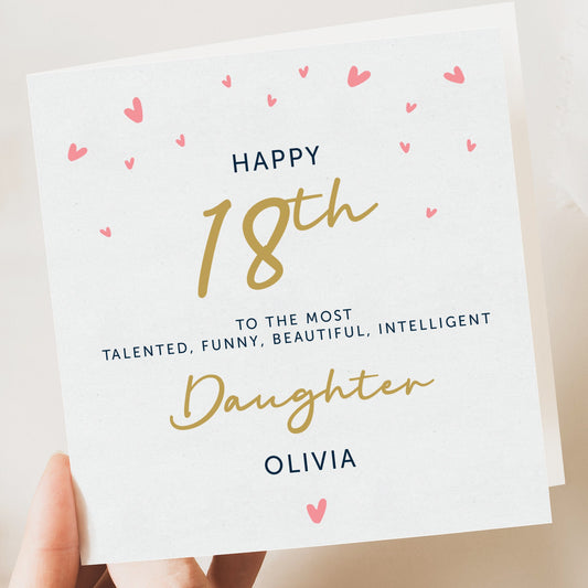 Daughter Birthday Card, Personalised Birthday Card for Daughter, 18th Milestone birthday Card, Birthday card for niece, Granddaughter