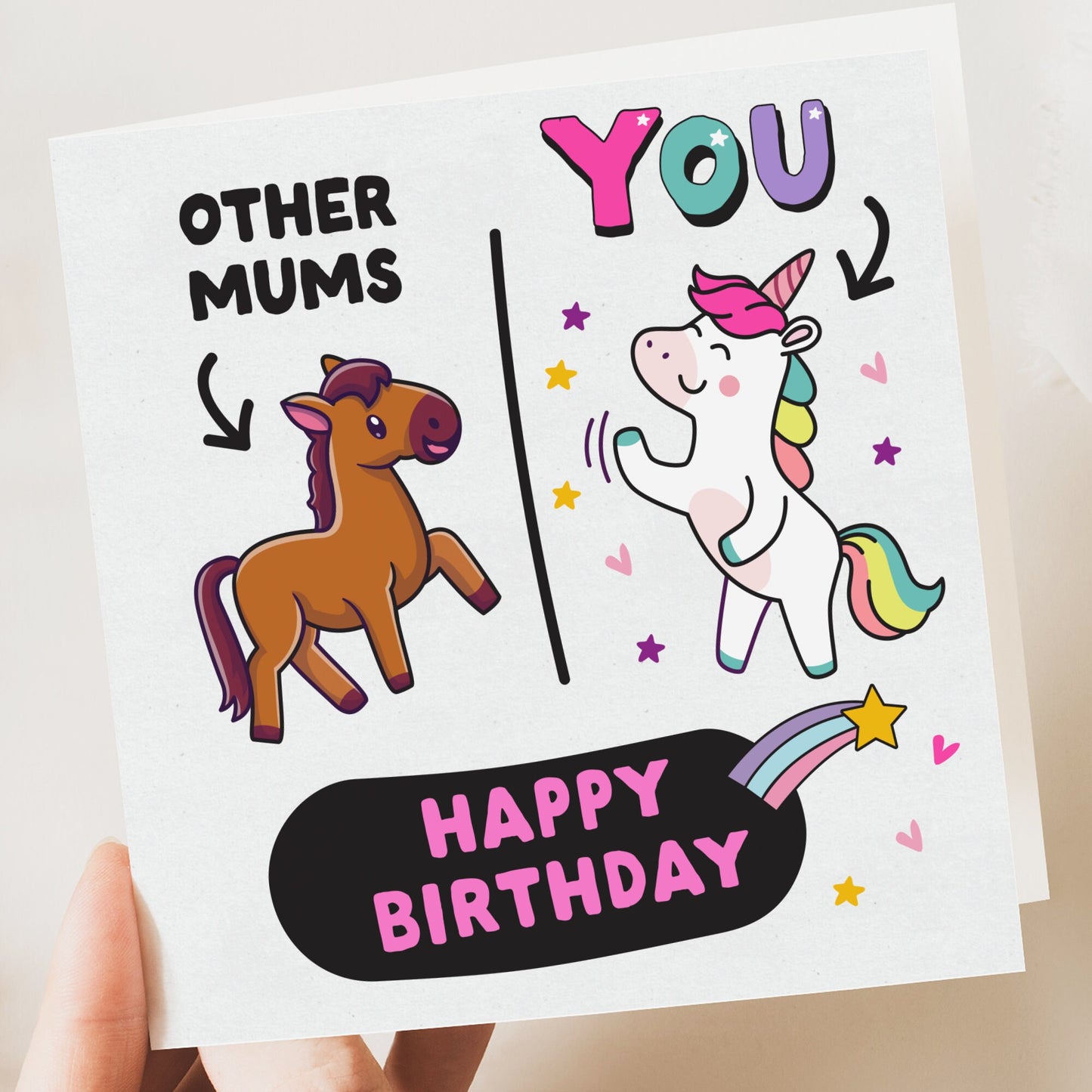 Funny Mu - Birthday Card - Unicorn Card - Personalised Card