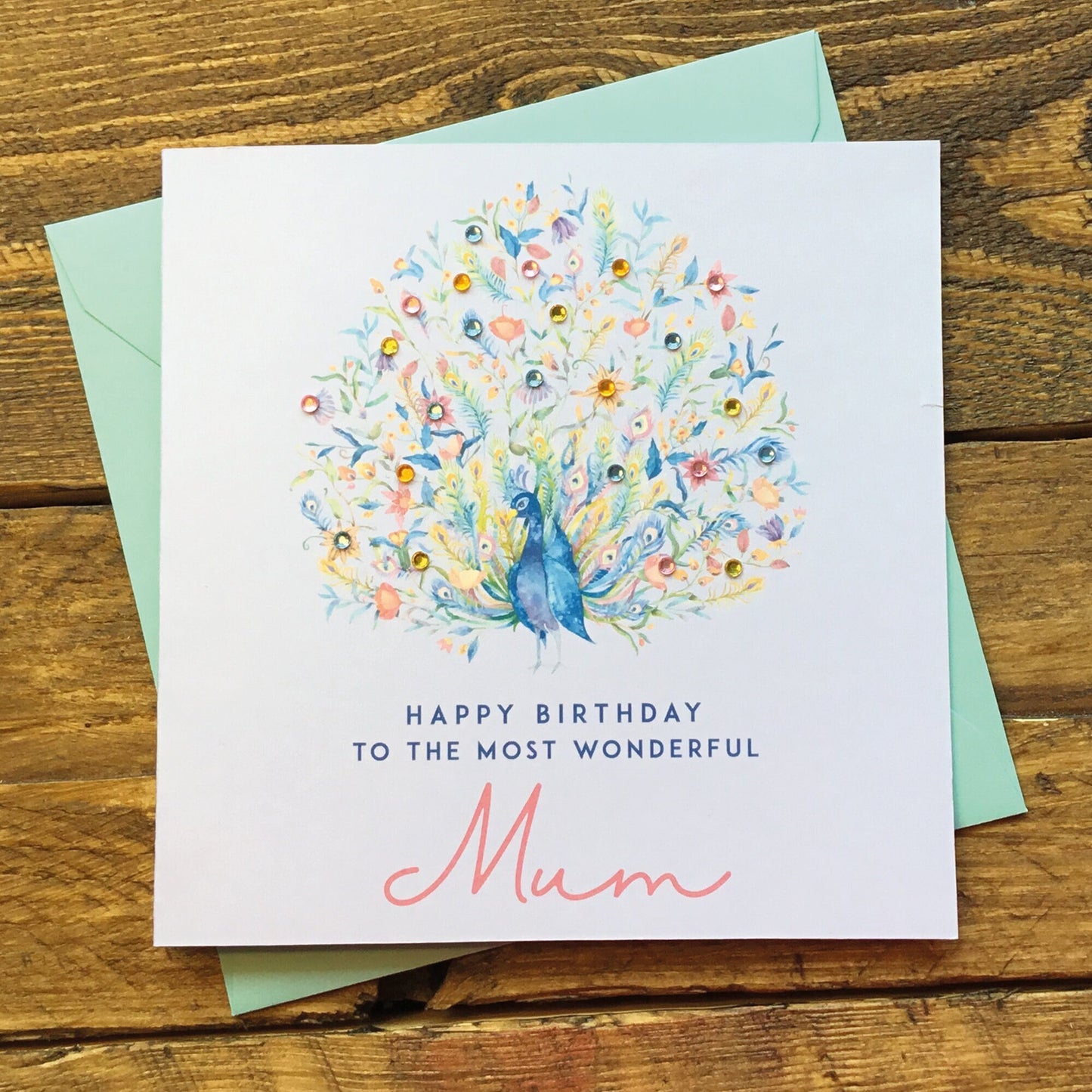 Birthday card for mum, mothers day birthday card for her, personalised birthday card, lilac birthday card for niece, sister jeweled card,