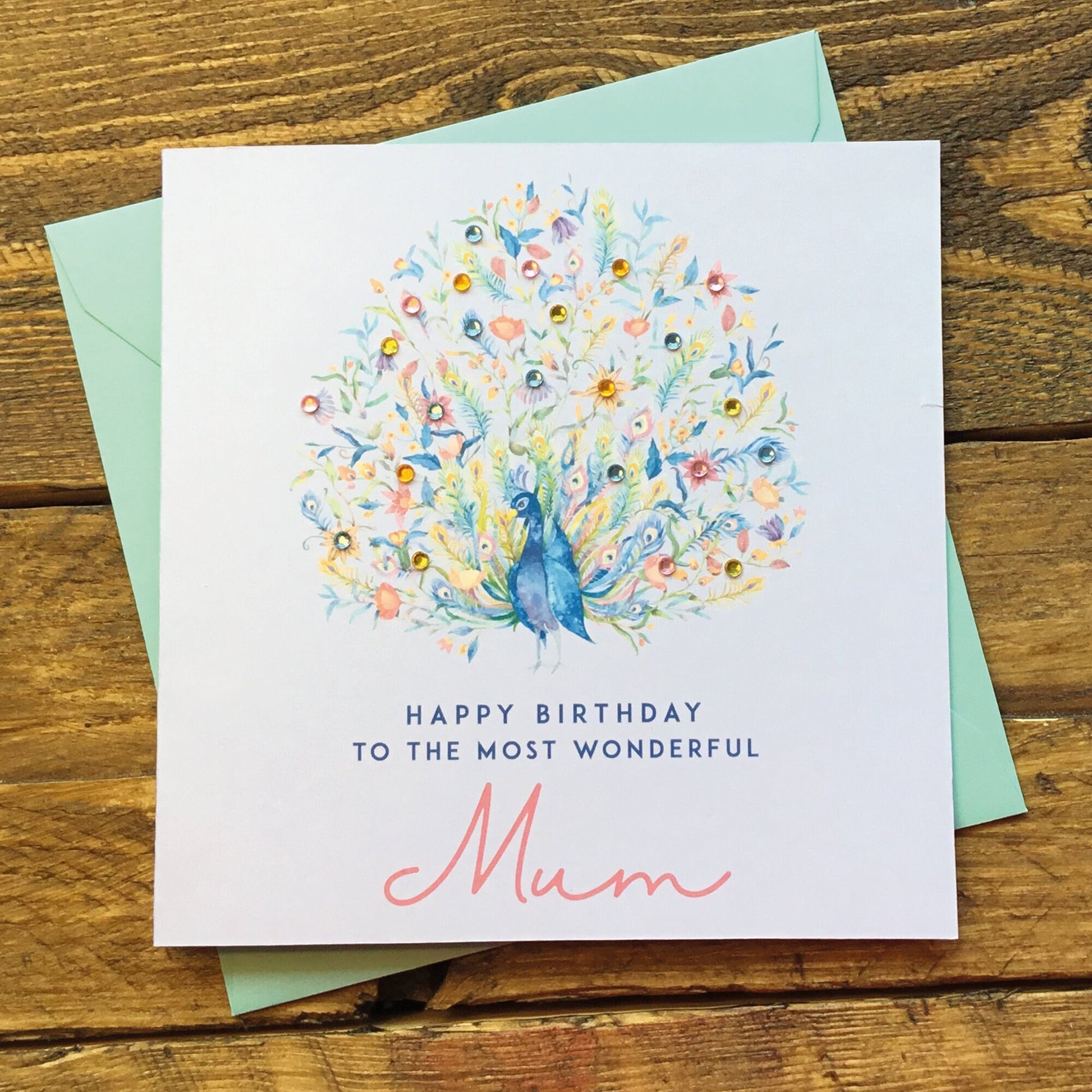 Birthday card for mum, mothers day birthday card for her, personalised birthday card, lilac birthday card for niece, sister jeweled card,