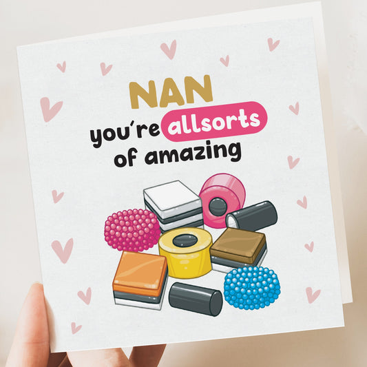 Nan Birthday Card | Allsorts Nanny Card | funny card Grandma | Card For Nanny | Birthday Card bassets allsorts