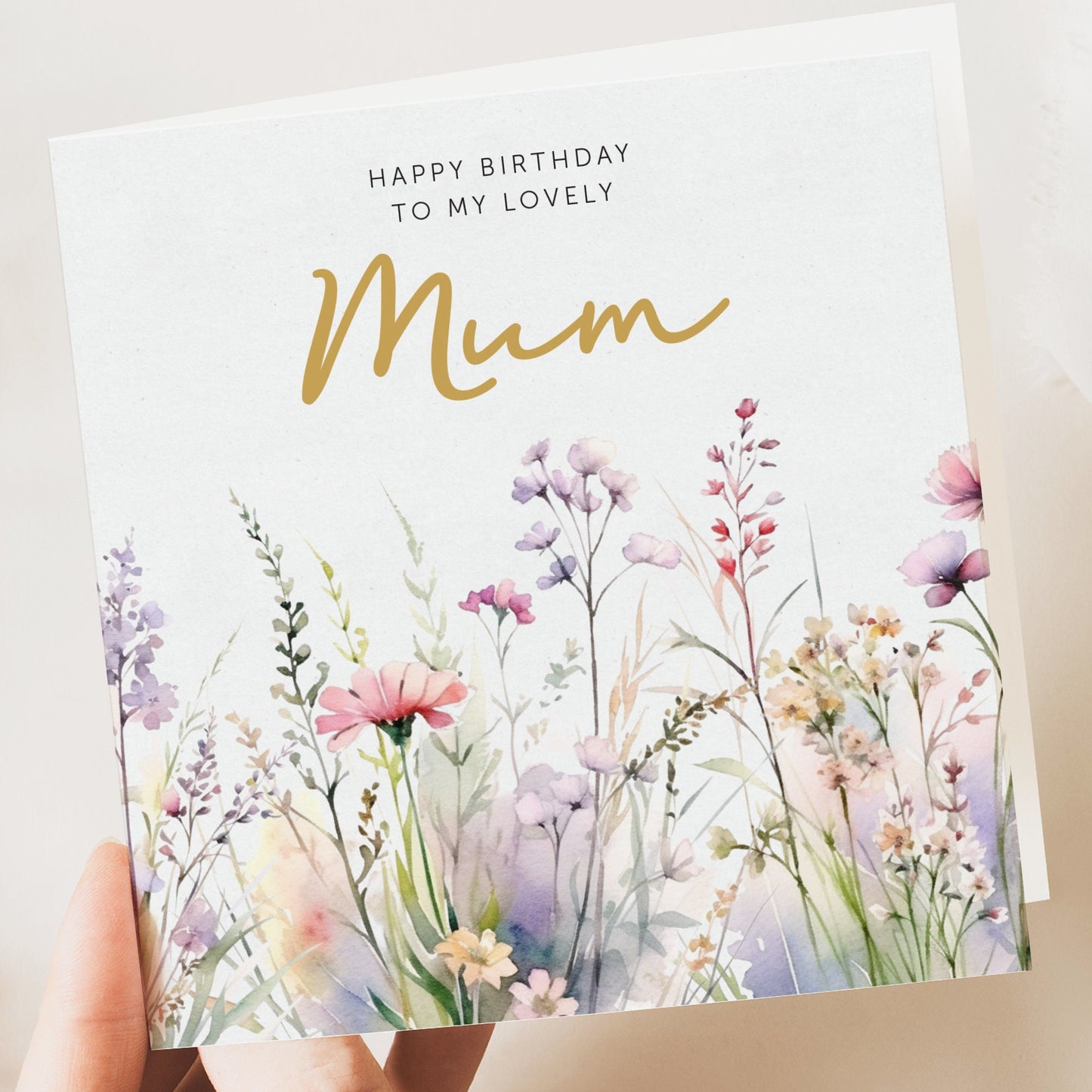 Amazing mum birthday card, mothers day, for mum, Botanical Flowers, mam, mom, Floral card