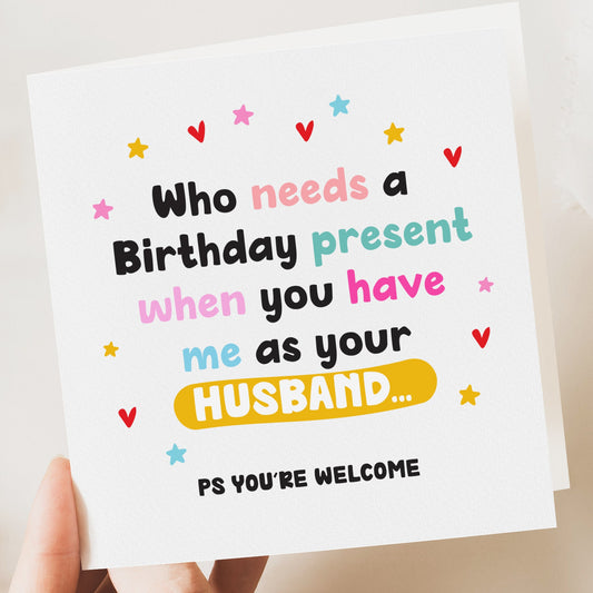 Birthday Card for husband | Funny Birthday Card | Funny Card | Fun Birthday Day Card | Birthday Day Gift  for Wife | Funny Card