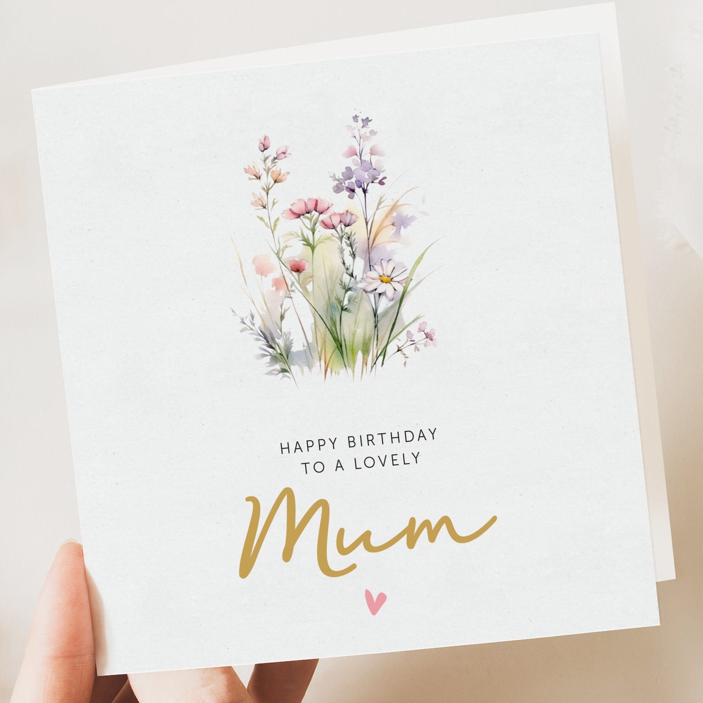 Floral Birthday card for mum, mothers day birthday card for her, personalised birthday card, birthday card for niece, sister jeweled card,