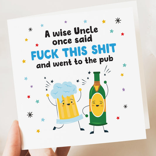 Birthday Card for Uncle | Funny Birthday Card | Funny Card | Uncle, Pub Card | Birthday Day Gift Uncle | Silly Card