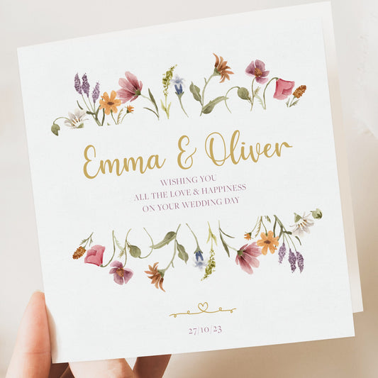 Wedding Card | Personalised Wedding Card | Newlywed card | Floral wedding card | Bride and Groom wedding card | Spring Wedding card