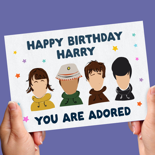 Personalised stone roses birthday card -  i wanna be adored stone roses - birthday card for him, her, sister, mum, brother, friend