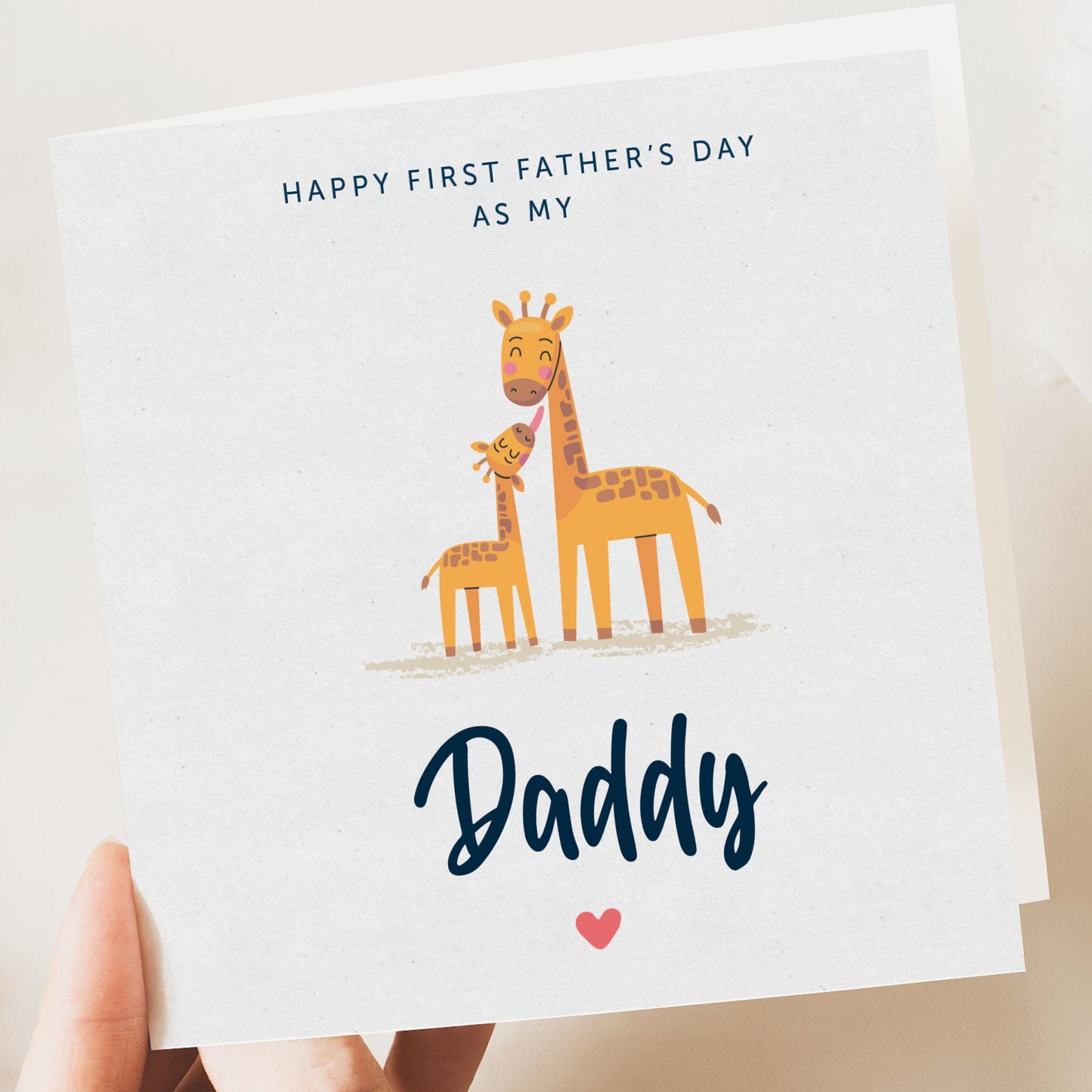 First Fathers Day As My Daddy Card, My Dads 1st Fathers Day Card, Custom Baby Name Greeting Card, Cute Giraffe First Fathers Day Card, Gift