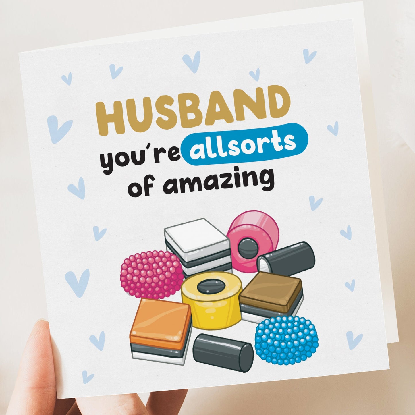 Birthday Card for husband | Funny Birthday Card | Funny Card | Husband you're allsorts of amazing | Birthday Day Gift Husband | Funny Card