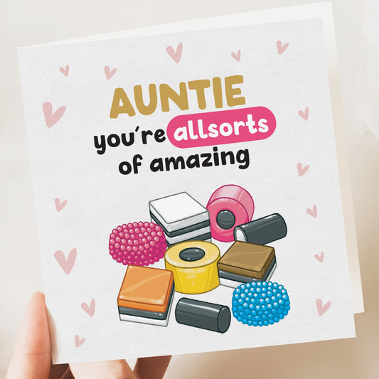 Birthday Card for Auntie | Funny Birthday Card | Auntie Funny Card | Fun Birthday Day Card | Birthday Day Gift Auntie | Allsorts card