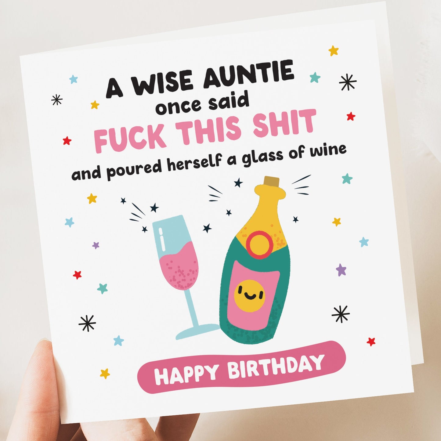 Birthday Card for Auntie | Funny Birthday Card | Auntie Funny Card | Fun Birthday Day Card | Birthday Day Gift Auntie | Wise Auntie