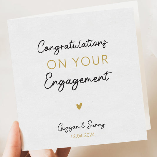 Engagement Card, Personalised Engagement Card, Simple Congratulations on your Engagement card, You're engaged card, On your engagement