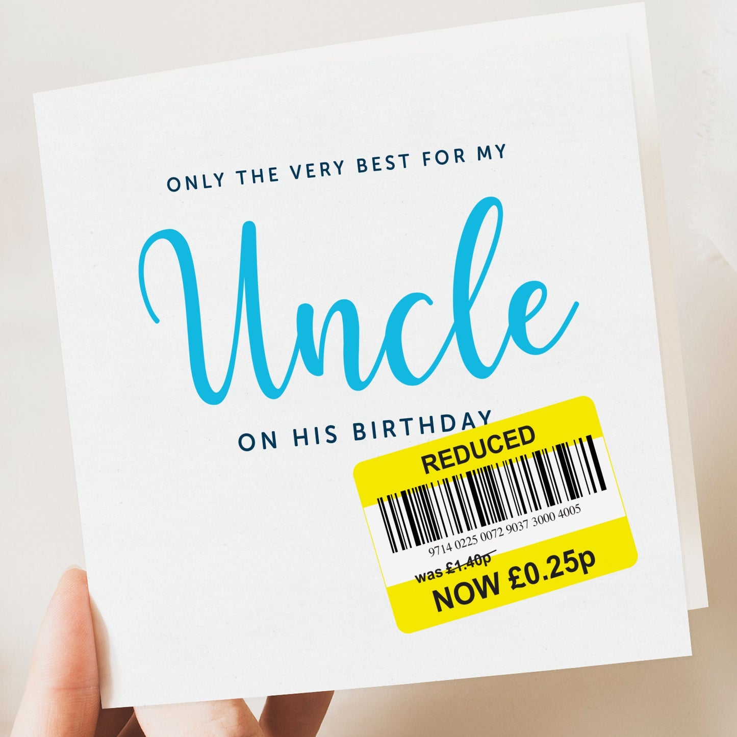 Funny Uncle Birthday Card -Yellow sticker card, Funny card, Uncle birthday card