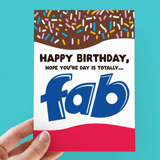 Funny birthday card, birthday gift, birthday card for her, him, birthday card for friend, girlfriend, for her, Fab lolly card