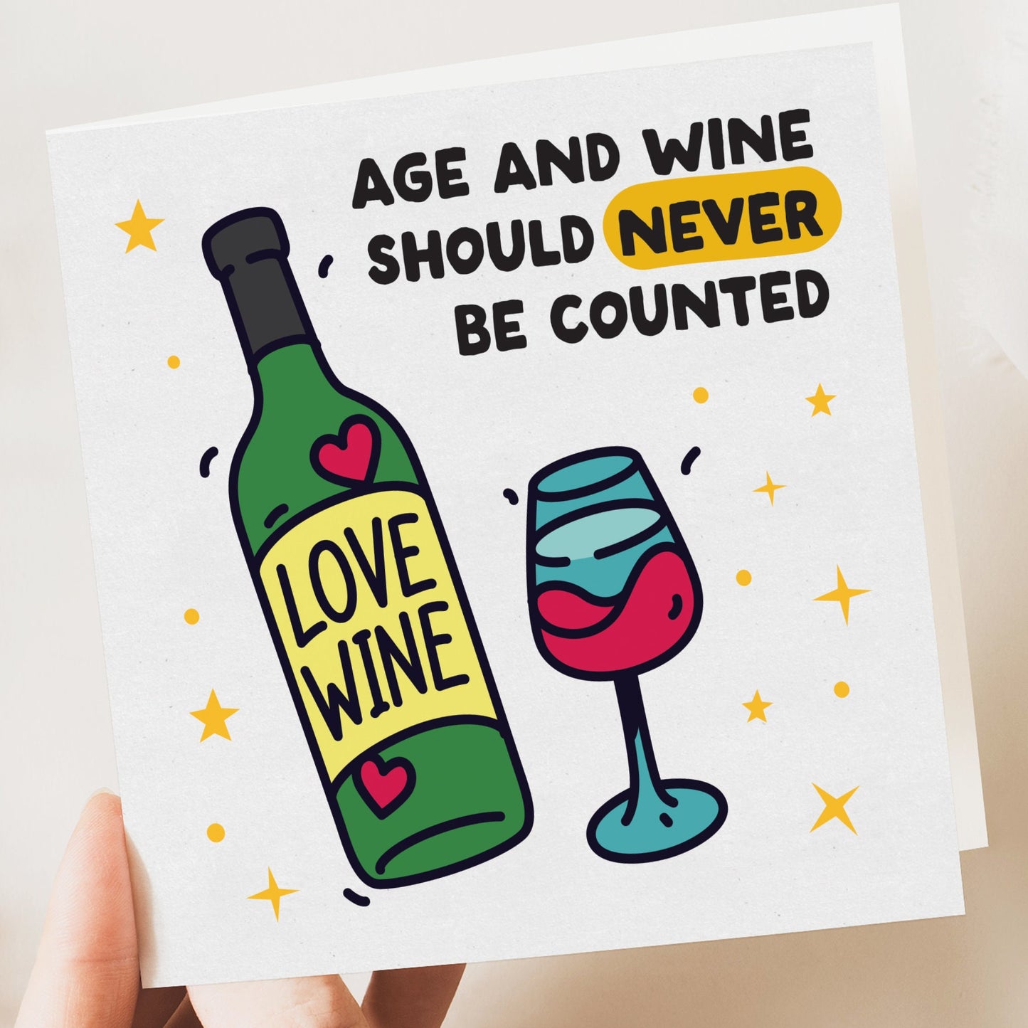 funny birthday card, Wine, friend, boyfriend, girlfriend, Drink, birthday, wife, husband, fiancee, funny card for him, her