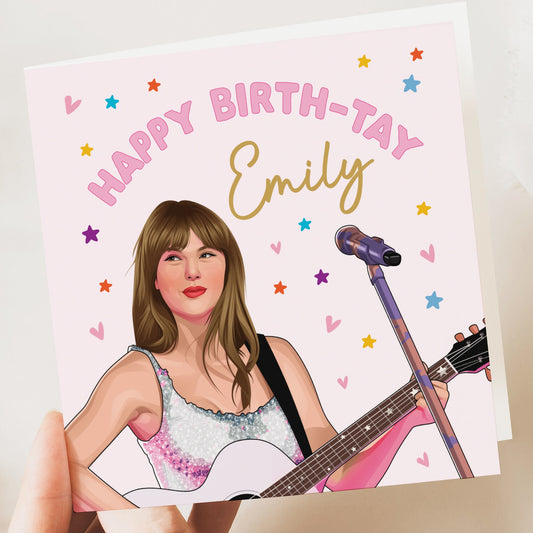 Happy Birth-Tay / Taylor Swift Inspired Birthday Card / Birthday Gift / Greeting Card / Pack of Cards / Blank Card / Swiftie / Eras / Fan