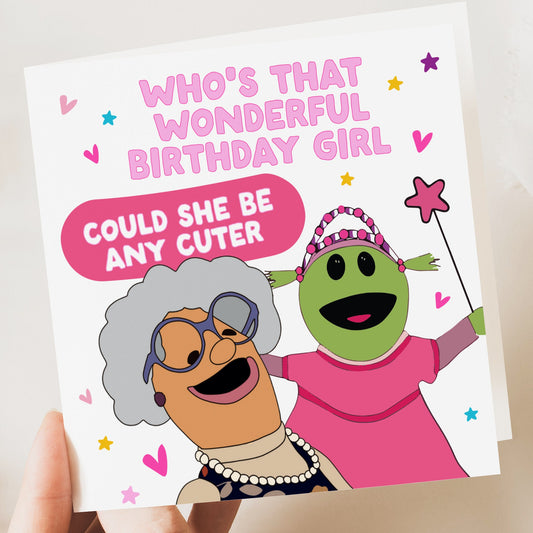 Funny Girlfriend Birthday Card, Who's That Wonderful Girl Birthday Cards For Wife, Nanalan Anniversary Card, TikTok Meme Card For Her