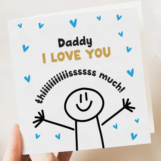 Fathers Day Card, For Dad, Funny Cute Daddy, Grandad, for him, gift, birthday, personalised, from son, daughter, kids