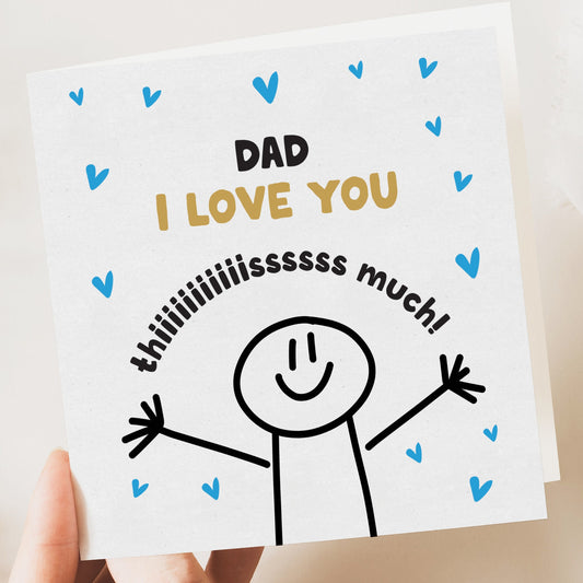 Fathers Day Card, For Dad, Funny Cute Dad, Grandad, for him, gift, birthday, personalised, from son, daughter, kids