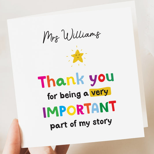 Thank you Teacher Card, Teacher appreciation, Personalised Teacher Card, to teacher, End of Term Teacher Card, Teaching assistant