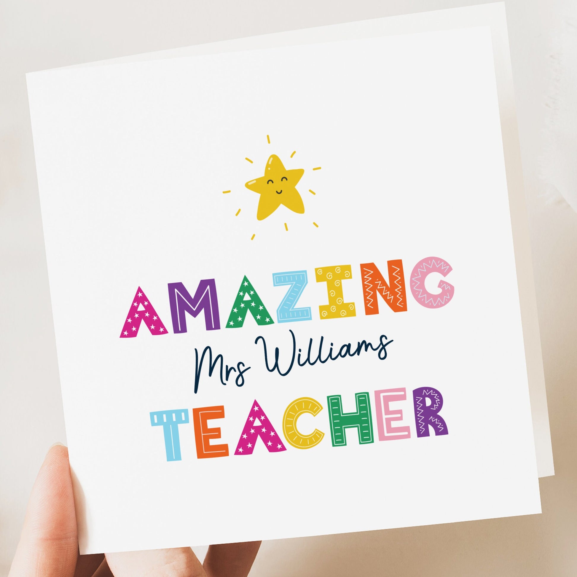 Amazing Thank you Teacher appreciation card, End of term