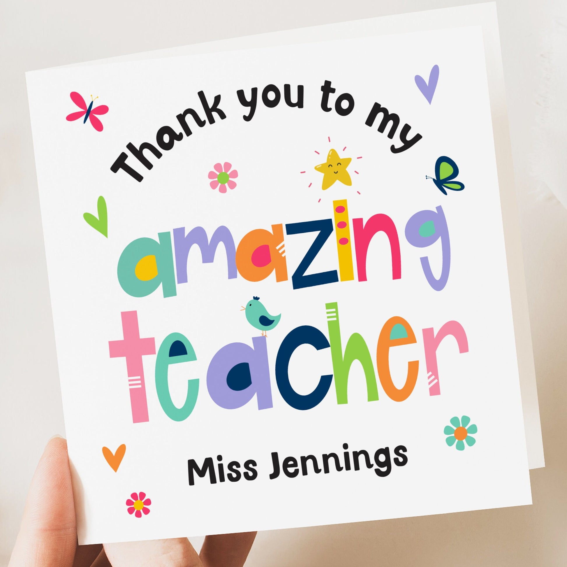 Thank you Teacher appreciation card, End of term