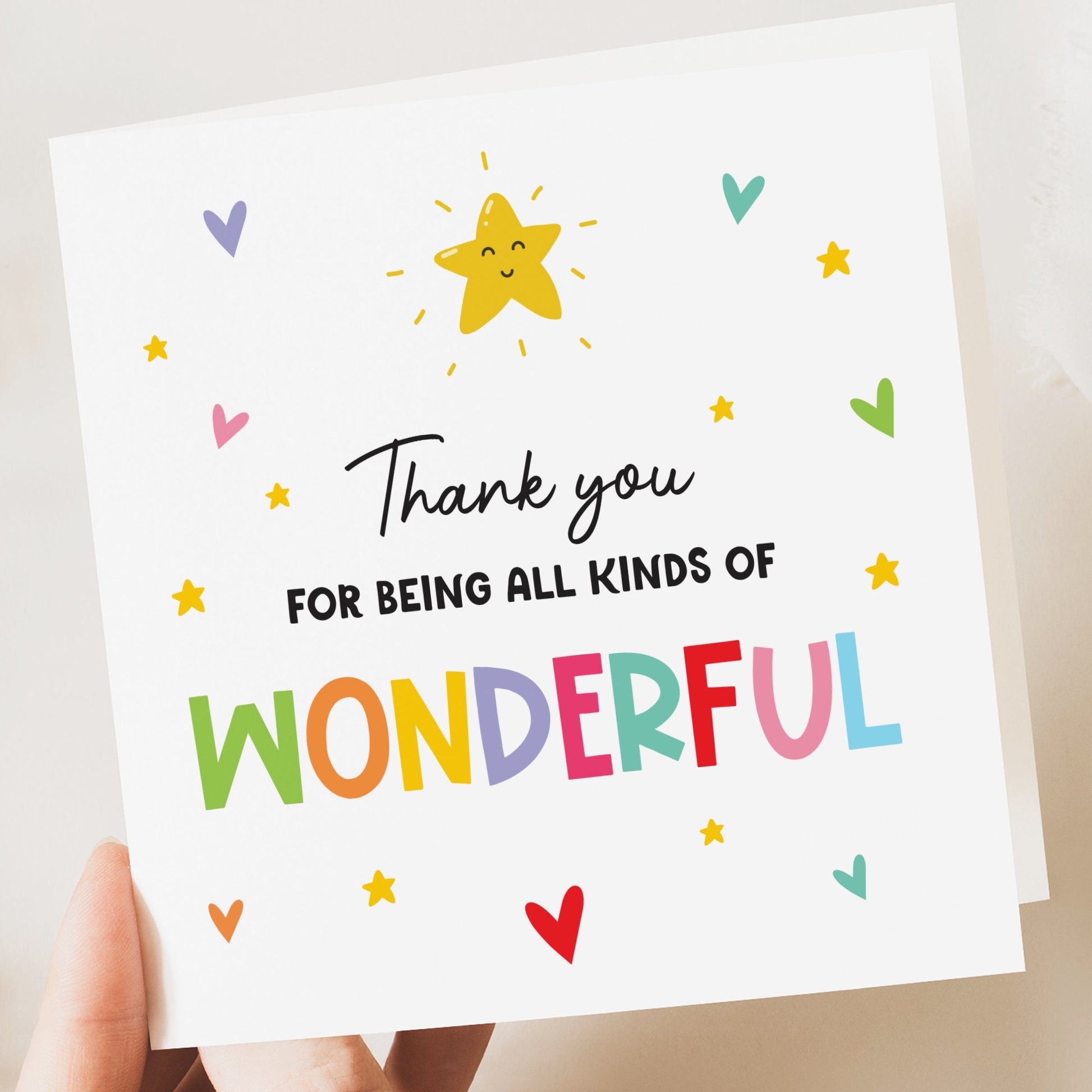 Thank you card, Teacher appreciation card, End of term