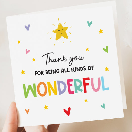 Thank you card, Teacher appreciation card, End of term