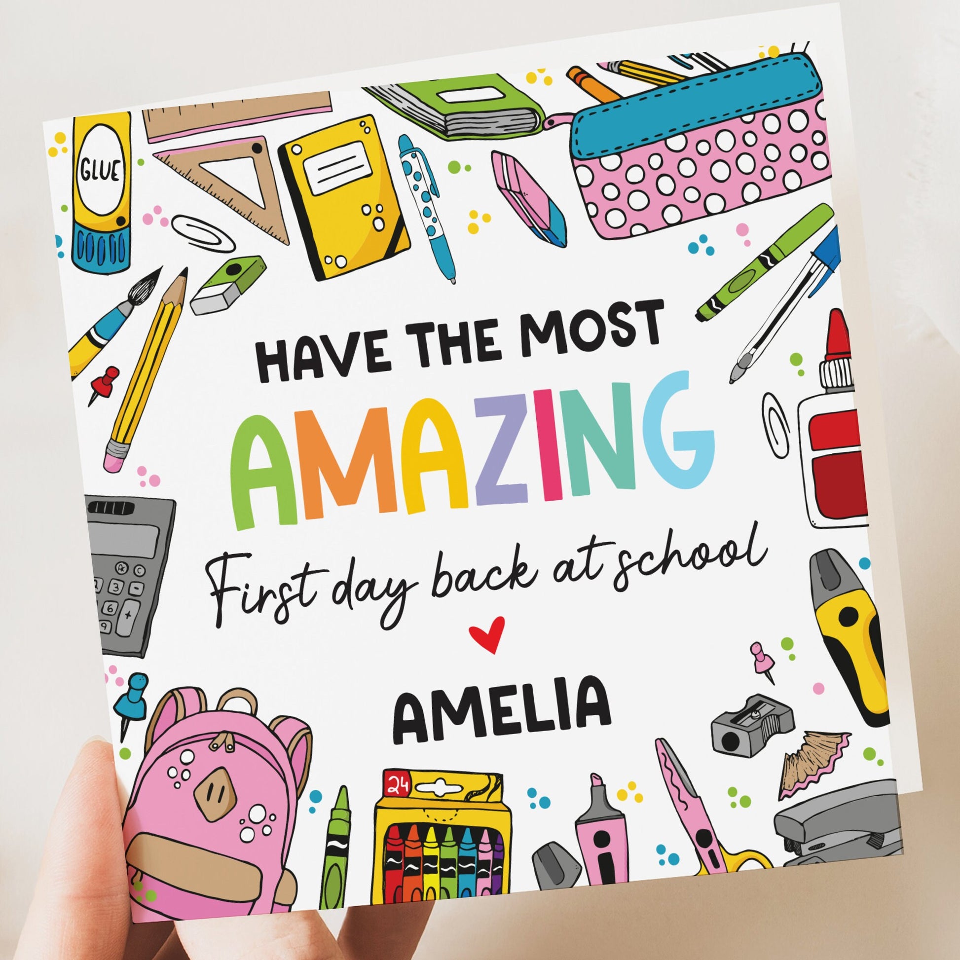 BACK TO SCHOOL PERSONALISED CARD