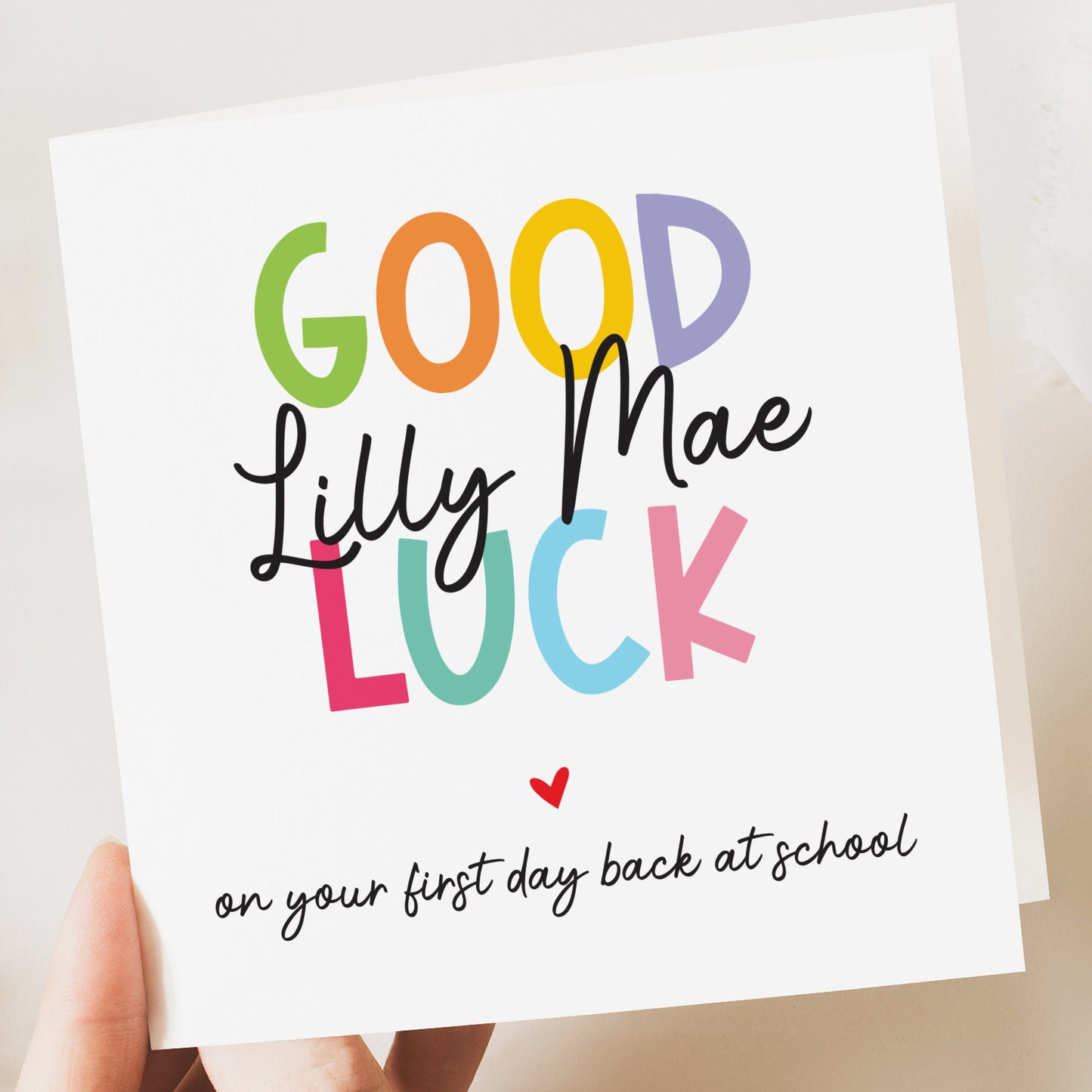 BACK TO SCHOOL PERSONALISED CARD